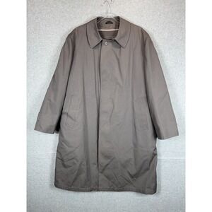 Vintage Foreman & Clark Coat Mens 44 Short Gray Thermolite Lined‎ Overcoat 90s